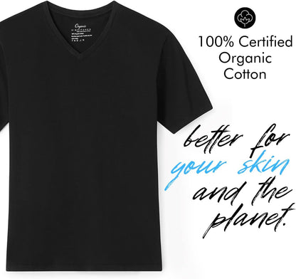 Men’s 100% Organic Cotton V-Neck T-Shirt – Ultra-Soft, Breathable & GOTS Certified - Tampa Home & Garden Store
