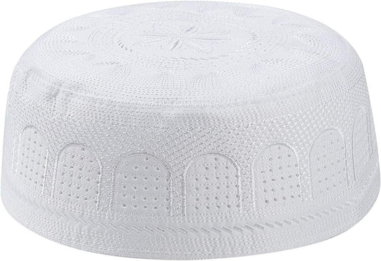 Men’s Muslim Prayer Kufi Hat – Embroidered Islamic Beanie Skull Cap, Traditional Kofia Topi, Lightweight Sun Hat - Tampa Home & Garden Store