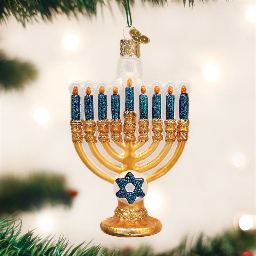 Menorah Glass Ornament - Tampa Home & Garden Store
