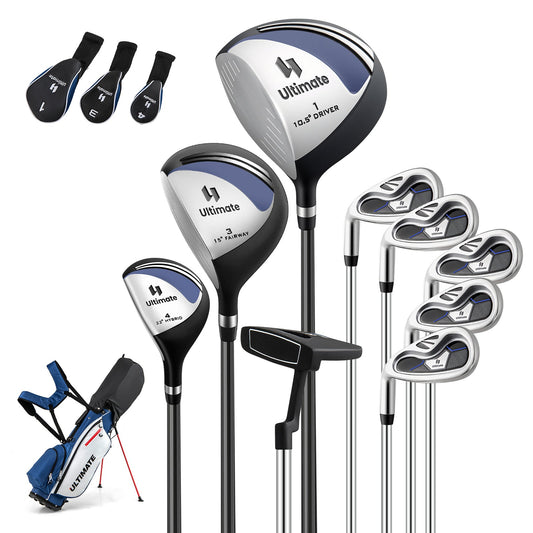 Mens LeftHanded Complete Golf Clubs and Bag Set Portable Lightweight Golf Stand Bag