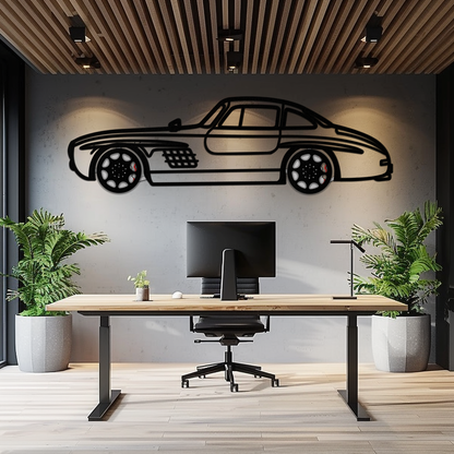 Mercedes 300 SL Metal Wall Art – Classic Gullwing Silhouette with Rotating Wheels ✨🏁KAFMEKA070 - Tampa Home & Garden Store