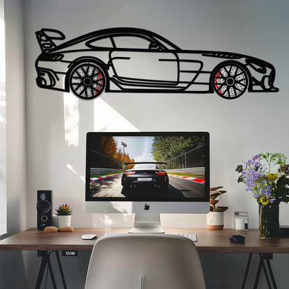 Mercedes AMG GT Metal Wall Art – Rotating Wheels • Luxury Car Silhouette Decor for Garage & HomeKAFMEKA072 - Tampa Home & Garden Store