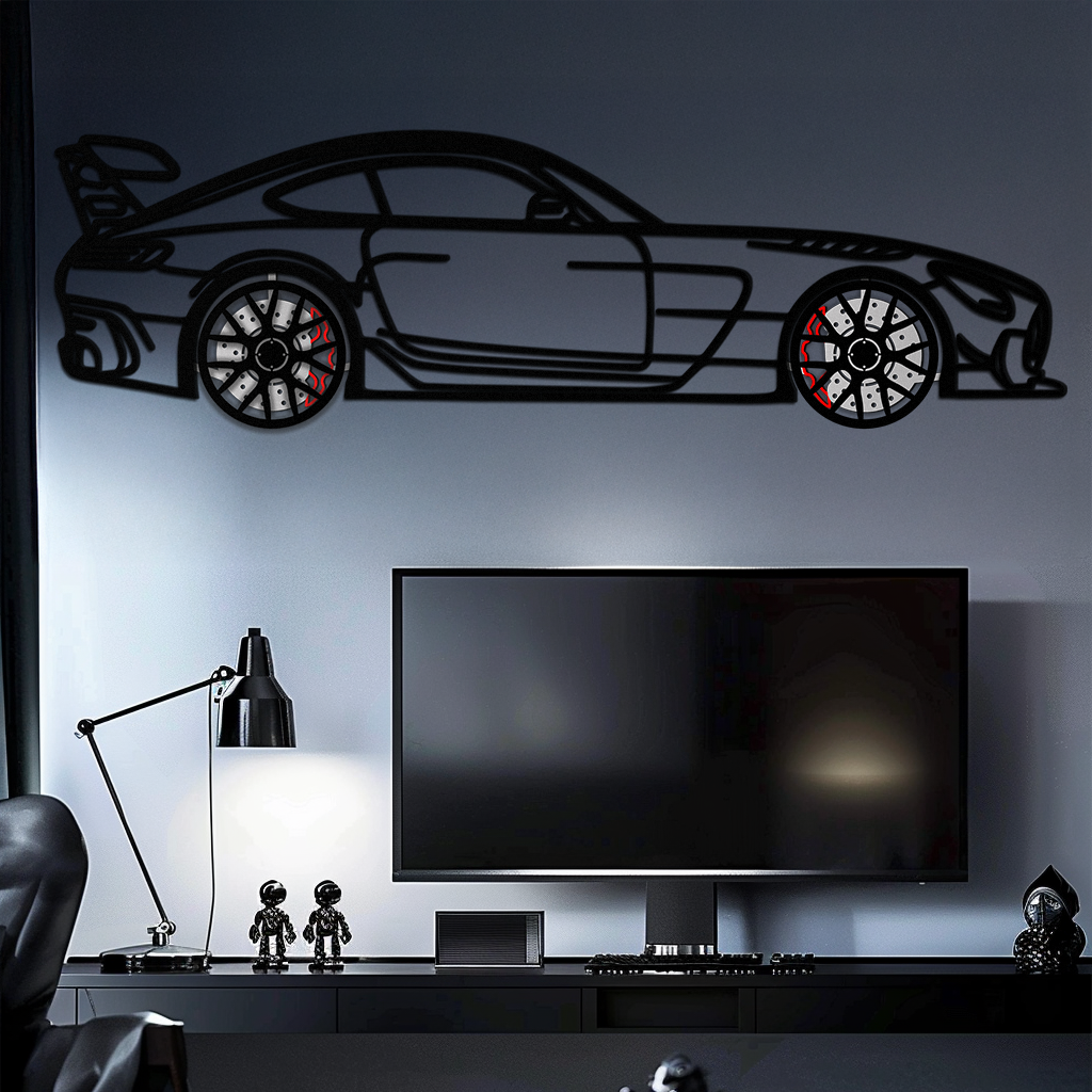 Mercedes AMG GT Metal Wall Art – Rotating Wheels • Luxury Car Silhouette Decor for Garage & HomeKAFMEKA072 - Tampa Home & Garden Store