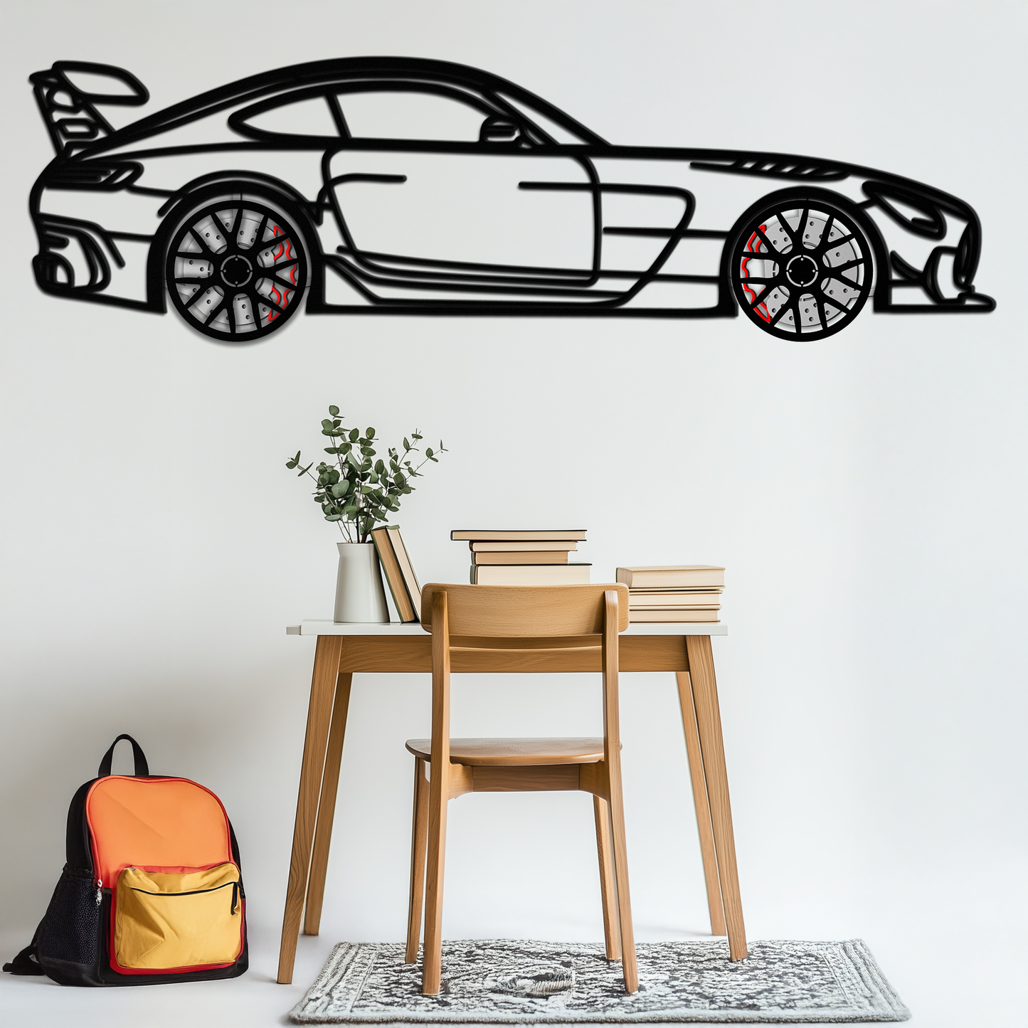 Mercedes AMG GT Metal Wall Art – Rotating Wheels • Luxury Car Silhouette Decor for Garage & HomeKAFMEKA072 - Tampa Home & Garden Store