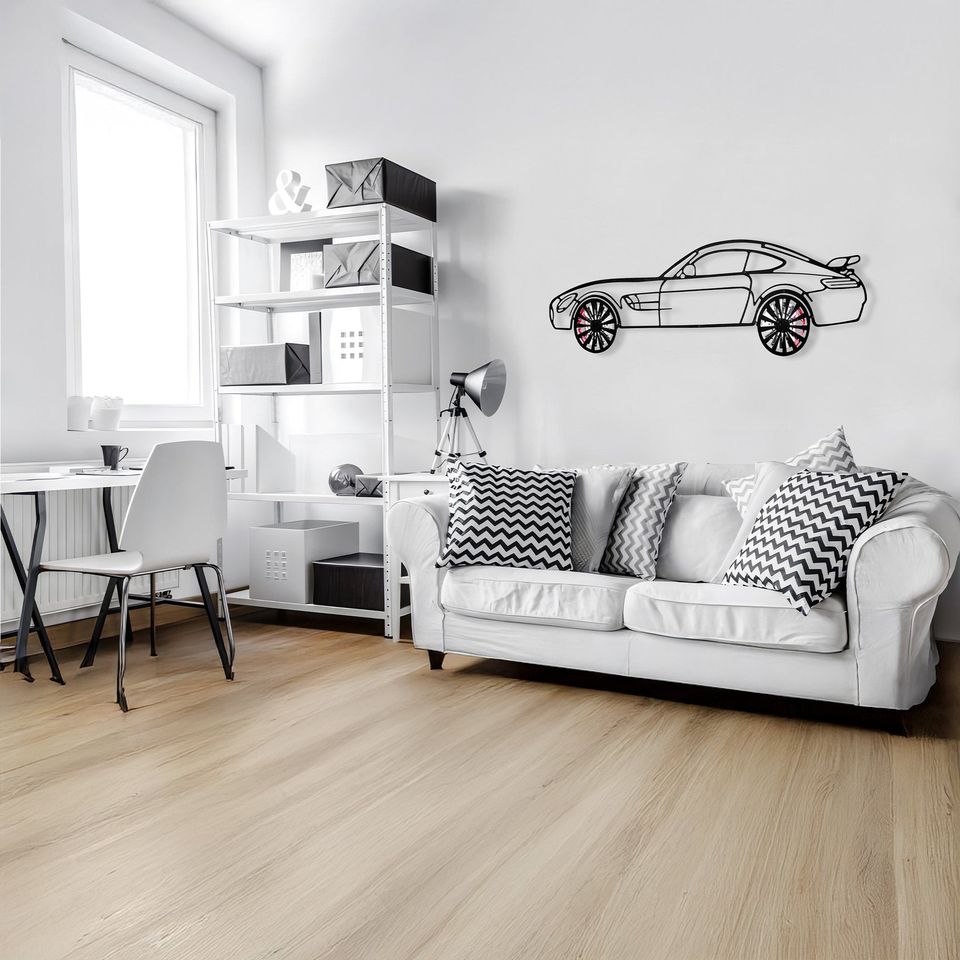 Mercedes-AMG GT R Wall Art – Steel Silhouette with Spinning Wheels-KAFMEKA033 - Tampa Home & Garden Store