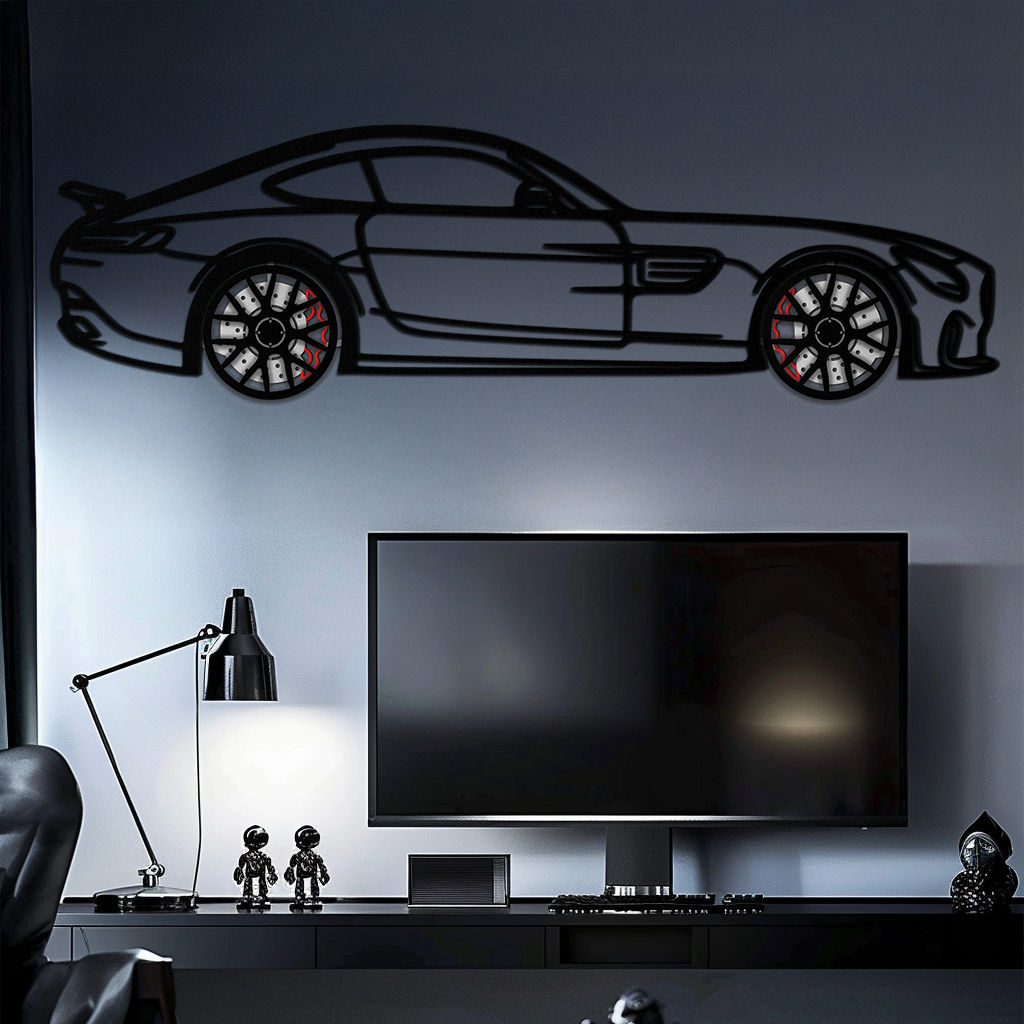 Mercedes AMG GTS Metal Wall Art – Rotating Wheel Luxury Car Decor – Perfect Gift for Car Enthusiasts - KAFMEKA073 - Tampa Home & Garden Store
