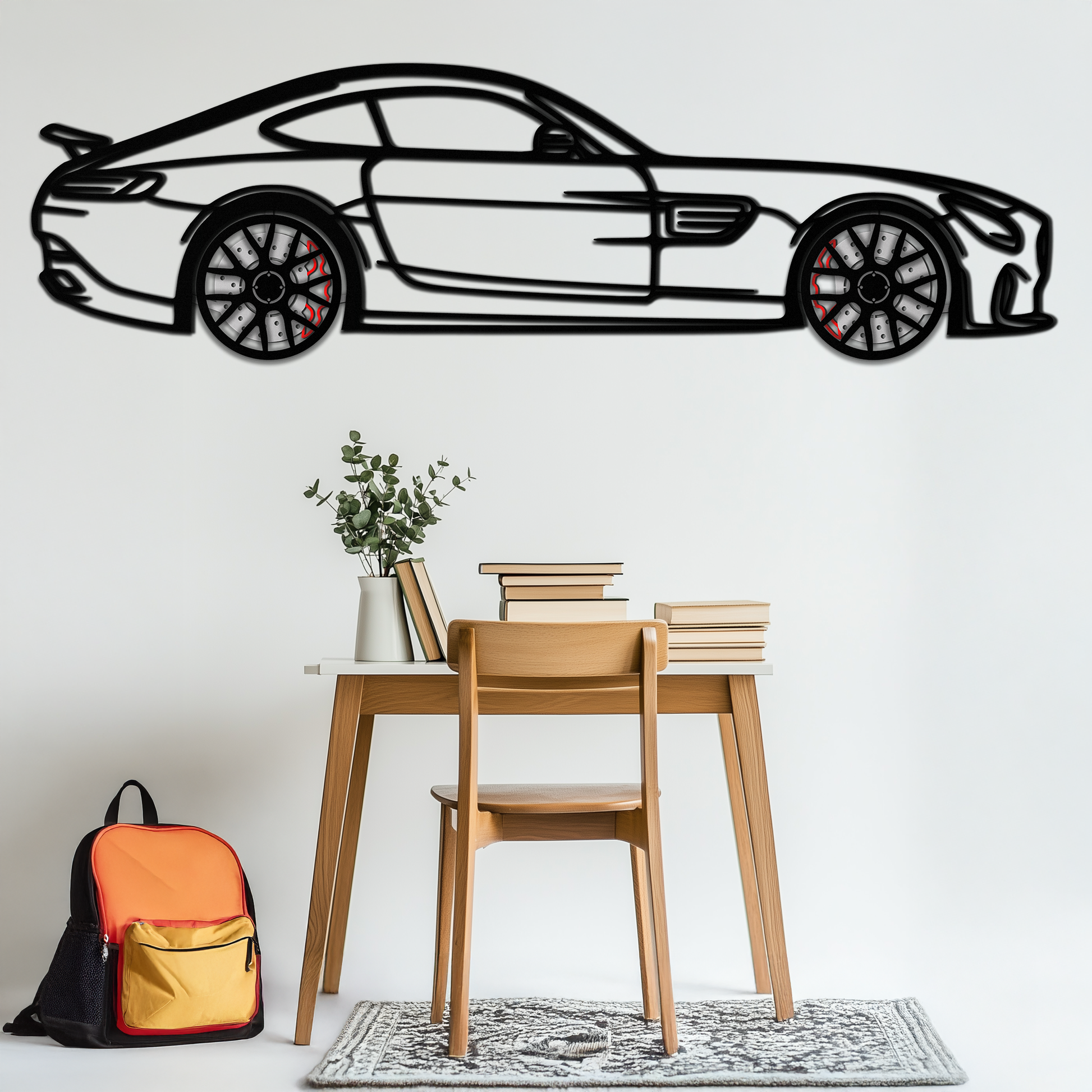 Mercedes AMG GTS Metal Wall Art – Rotating Wheel Luxury Car Decor – Perfect Gift for Car Enthusiasts - KAFMEKA073 - Tampa Home & Garden Store