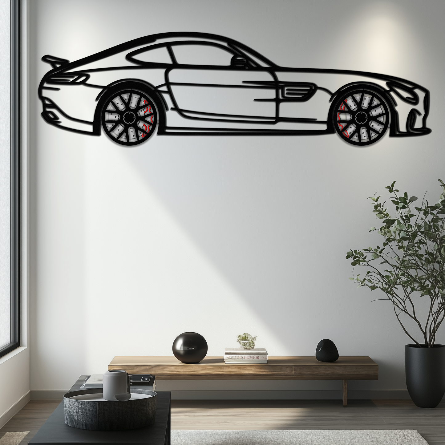 Mercedes AMG GTS Metal Wall Art – Rotating Wheel Luxury Car Decor – Perfect Gift for Car Enthusiasts - KAFMEKA073 - Tampa Home & Garden Store