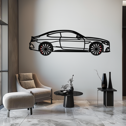 Mercedes C300 Coupe Metal Wall Art – Rotating Wheels Edition – Luxury Car Silhouette Decor for Home, Office & Garage - KAFMEKA074 - Tampa Home & Garden Store