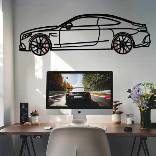 Mercedes C63 AMG Metal Wall Art – Performance Coupe Silhouette with Rotating Wheels 🔥🏁KAFMEKA071 - Tampa Home & Garden Store