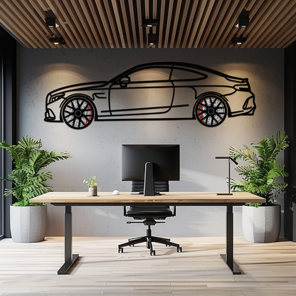 Mercedes C63 AMG Metal Wall Art – Performance Coupe Silhouette with Rotating Wheels 🔥🏁KAFMEKA071 - Tampa Home & Garden Store