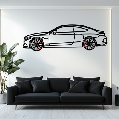 Mercedes C63 AMG Metal Wall Art – Performance Coupe Silhouette with Rotating Wheels 🔥🏁KAFMEKA071 - Tampa Home & Garden Store
