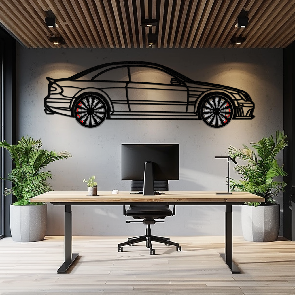 Mercedes CLK63 Metal Wall Art – Spinning Wheel Garage Decor for Car Enthusiasts - KAFMEKA076 - Tampa Home & Garden Store