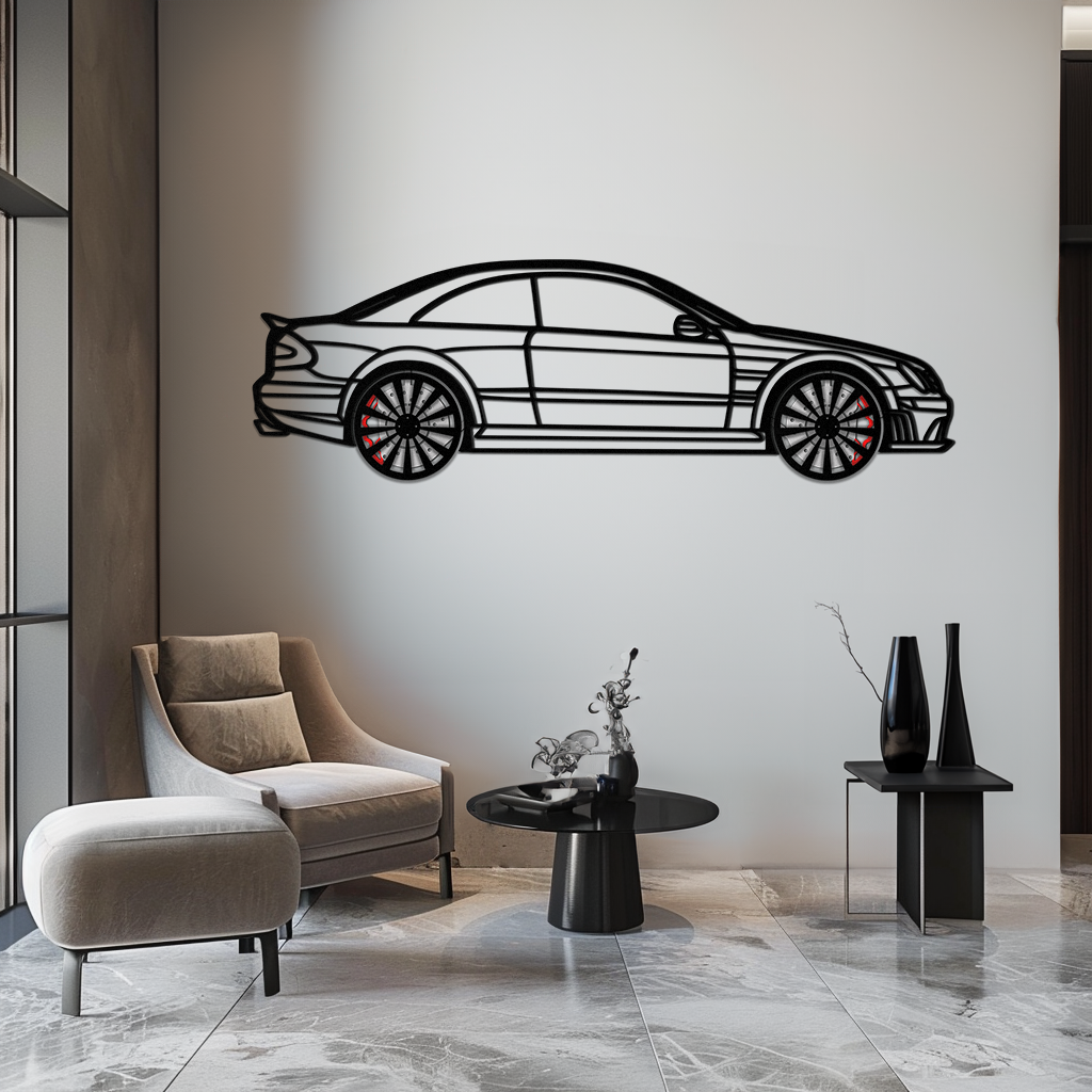 Mercedes CLK63 Metal Wall Art – Spinning Wheel Garage Decor for Car Enthusiasts - KAFMEKA076 - Tampa Home & Garden Store