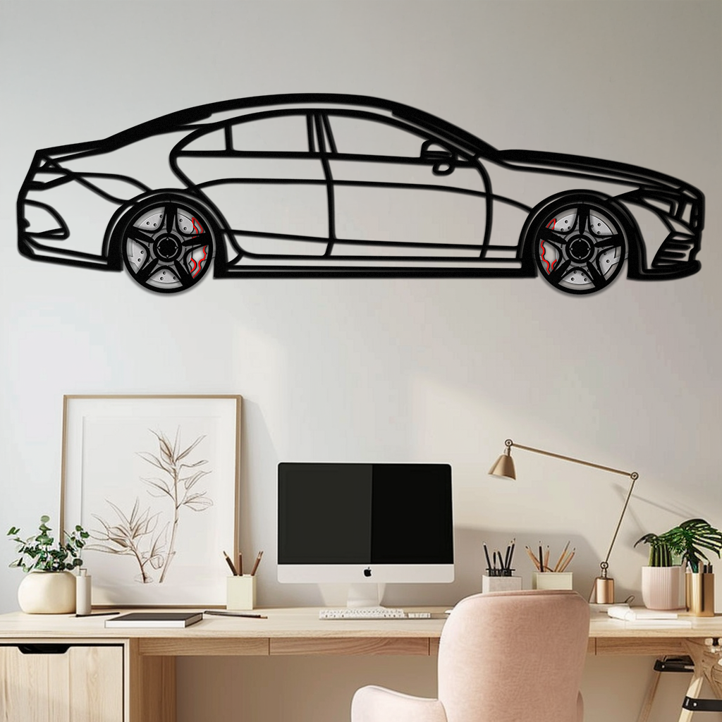 Mercedes CLS Metal Car Wall Art – Rotating Wheels • Luxury Automotive Decor Gift - KAFMEKA077 - Tampa Home & Garden Store