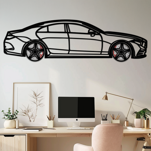 Mercedes CLS Metal Car Wall Art – Rotating Wheels • Luxury Automotive Decor Gift - KAFMEKA077 - Tampa Home & Garden Store