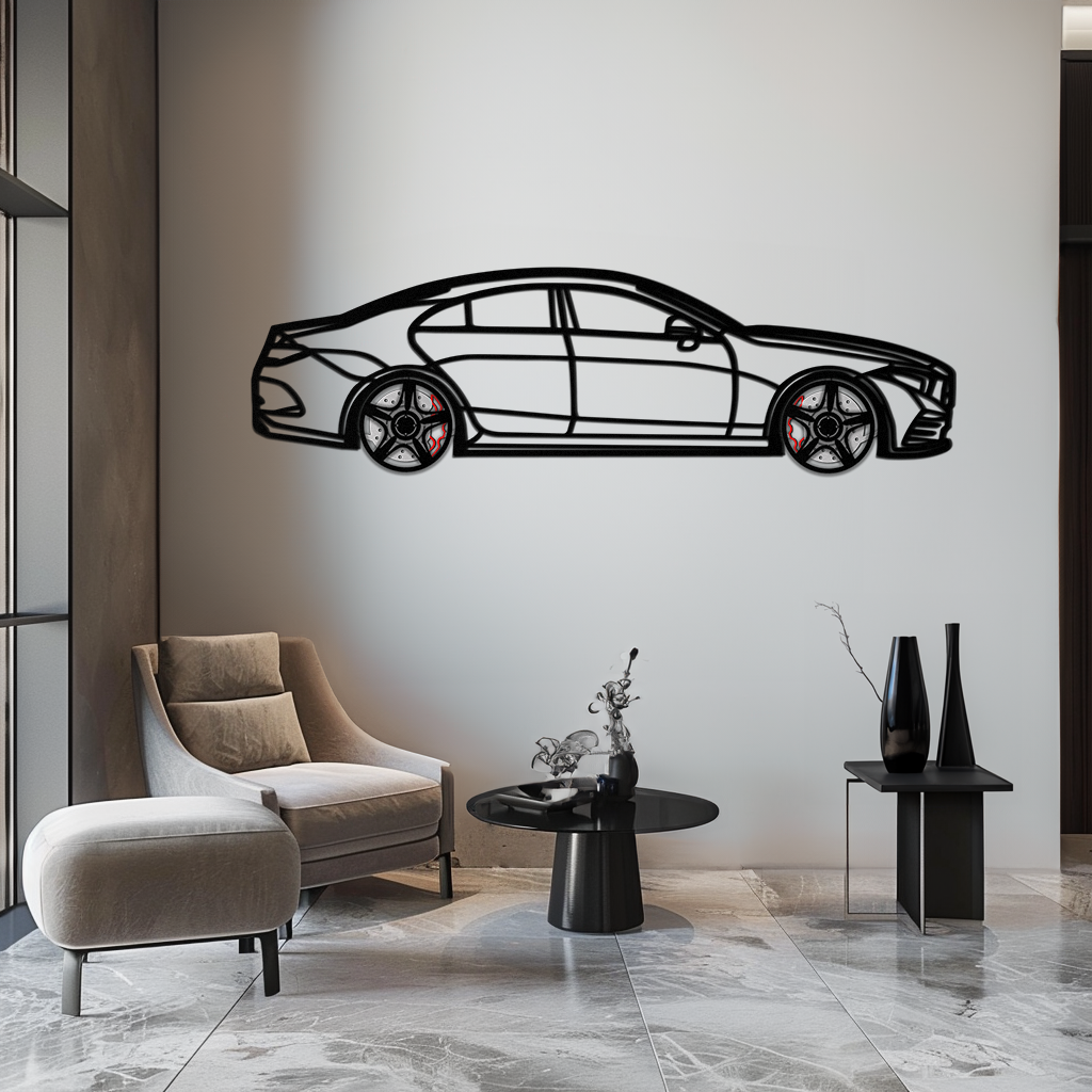 Mercedes CLS Metal Car Wall Art – Rotating Wheels • Luxury Automotive Decor Gift - KAFMEKA077 - Tampa Home & Garden Store