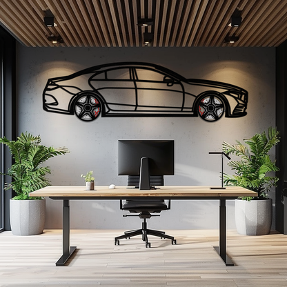 Mercedes CLS Metal Car Wall Art – Rotating Wheels • Luxury Automotive Decor Gift - KAFMEKA077 - Tampa Home & Garden Store