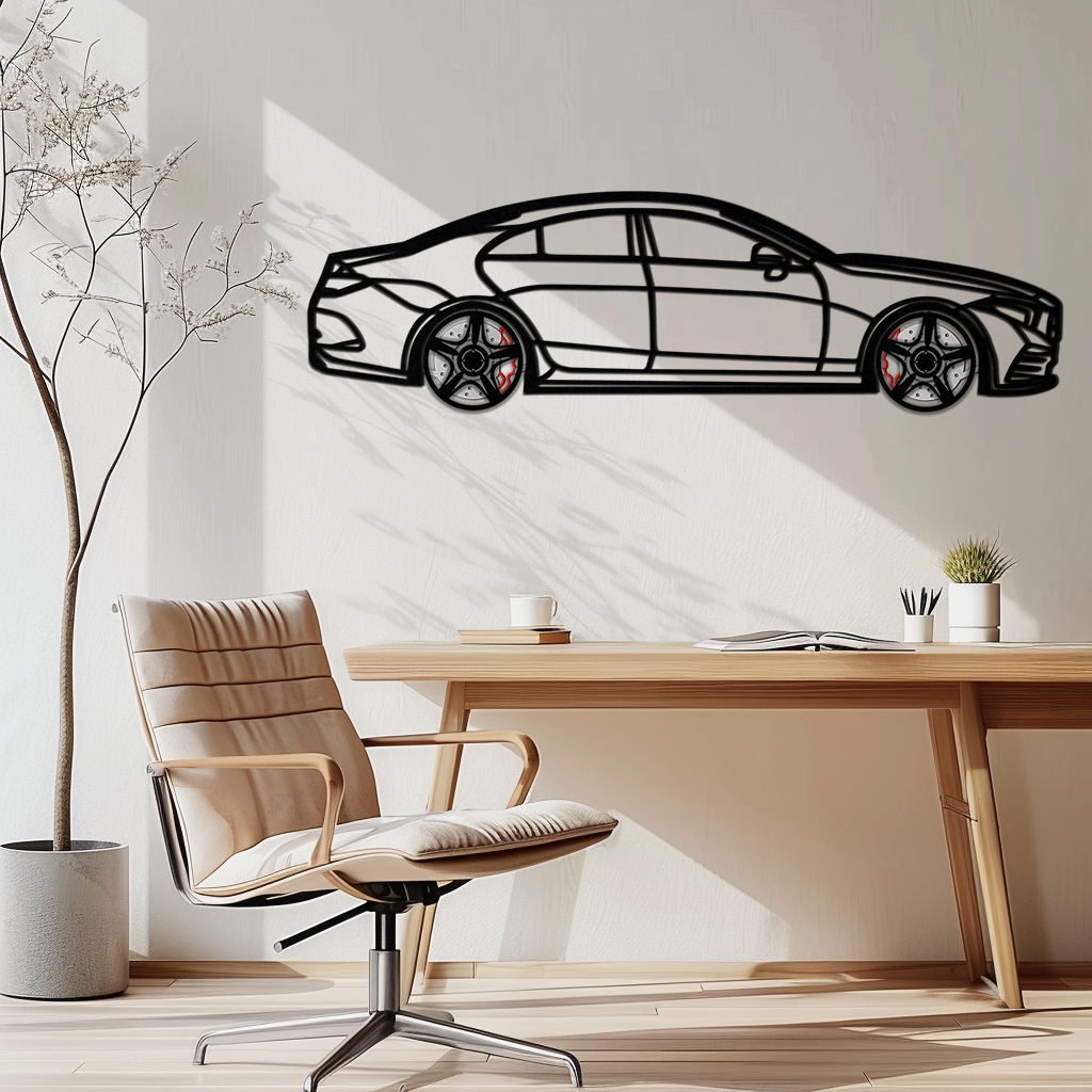 Mercedes CLS Metal Car Wall Art – Rotating Wheels • Luxury Automotive Decor Gift - KAFMEKA077 - Tampa Home & Garden Store