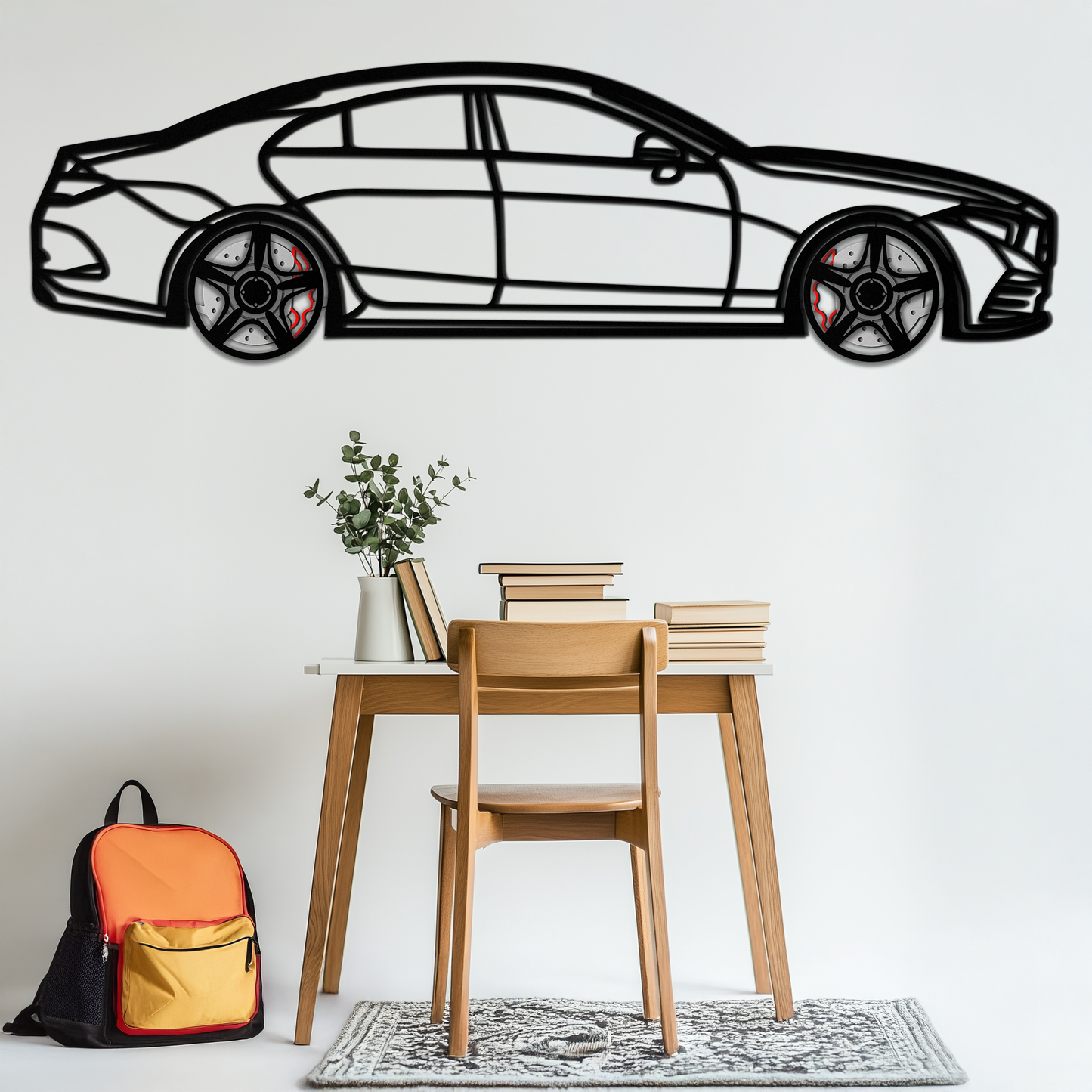 Mercedes CLS Metal Car Wall Art – Rotating Wheels • Luxury Automotive Decor Gift - KAFMEKA077 - Tampa Home & Garden Store