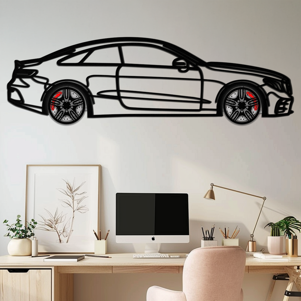Mercedes E53 AMG Rotating Wheel Metal Wall Art – Luxury Coupe Silhouette Decor for Car Enthusiasts- KAFMEKA078 - Tampa Home & Garden Store
