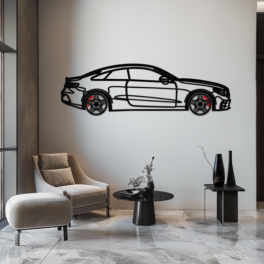 Mercedes E53 AMG Rotating Wheel Metal Wall Art – Luxury Coupe Silhouette Decor for Car Enthusiasts- KAFMEKA078 - Tampa Home & Garden Store