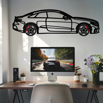 Mercedes E53 AMG Rotating Wheel Metal Wall Art – Luxury Coupe Silhouette Decor for Car Enthusiasts- KAFMEKA078 - Tampa Home & Garden Store