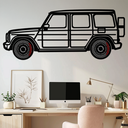 Mercedes G-Class Metal Wall Art – Luxury SUV Silhouette with Rotating Wheels 🚙✨KAFMEKA069 - Tampa Home & Garden Store