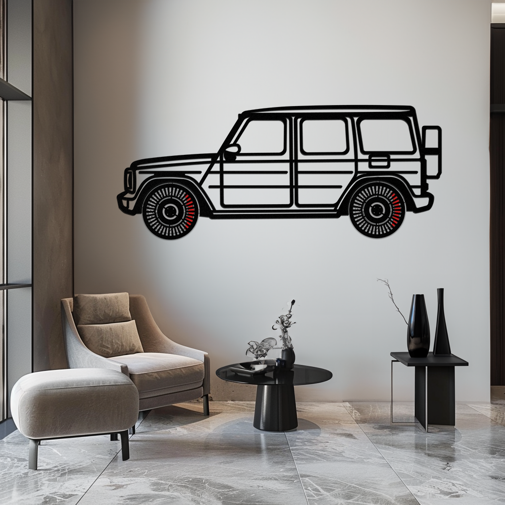 Mercedes G-Class Metal Wall Art – Luxury SUV Silhouette with Rotating Wheels 🚙✨KAFMEKA069 - Tampa Home & Garden Store