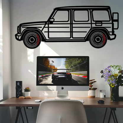 Mercedes G-Class Metal Wall Art – Luxury SUV Silhouette with Rotating Wheels 🚙✨KAFMEKA069 - Tampa Home & Garden Store