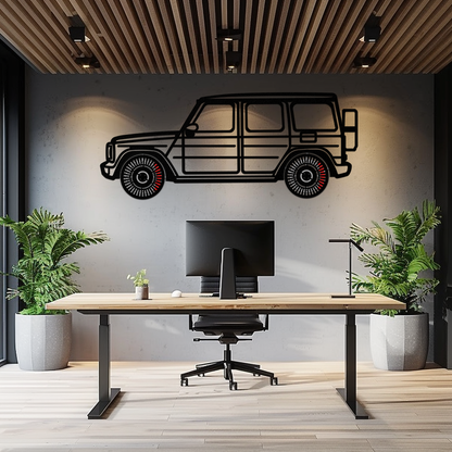 Mercedes G-Class Metal Wall Art – Luxury SUV Silhouette with Rotating Wheels 🚙✨KAFMEKA069 - Tampa Home & Garden Store