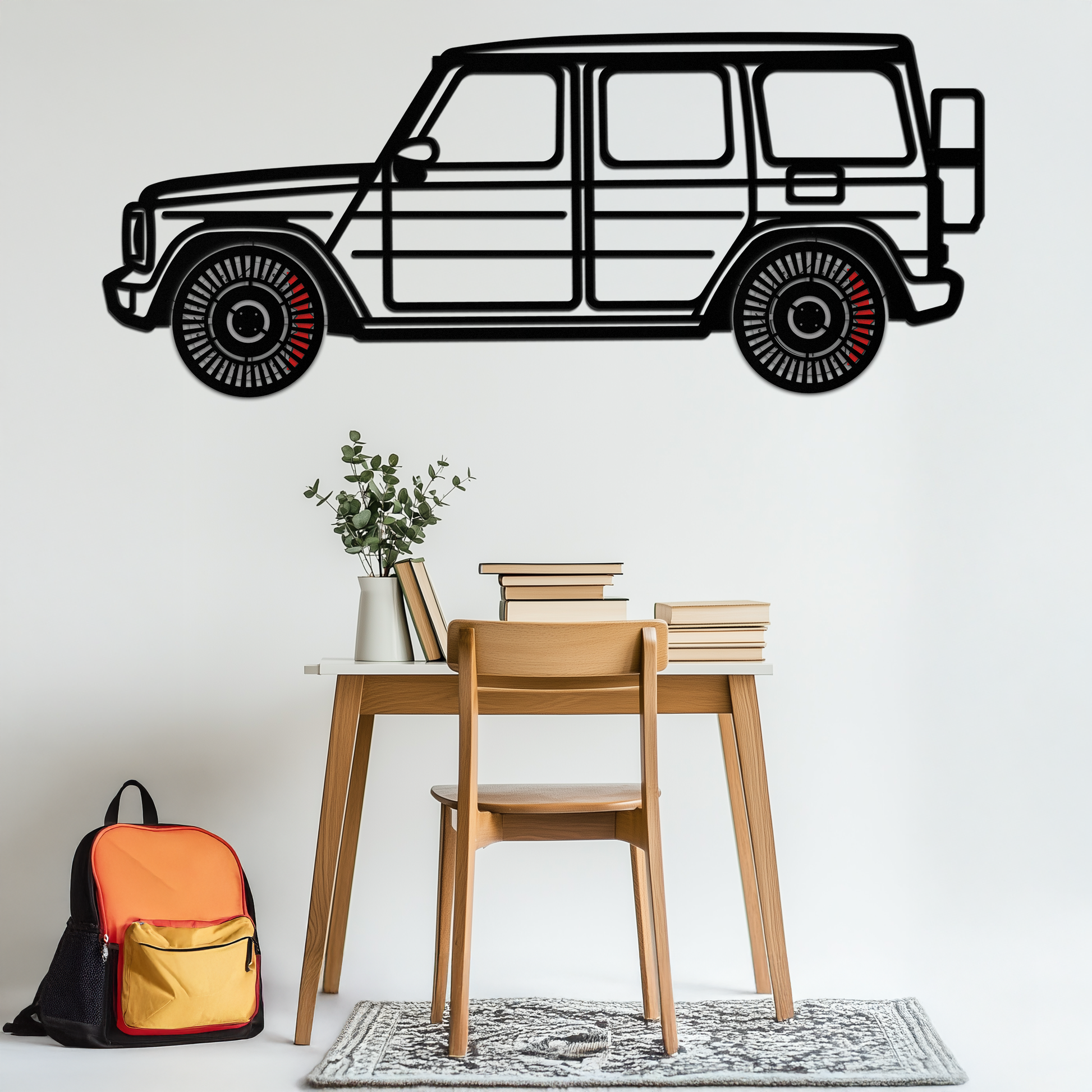 Mercedes G-Class Metal Wall Art – Luxury SUV Silhouette with Rotating Wheels 🚙✨KAFMEKA069 - Tampa Home & Garden Store