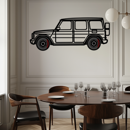 Mercedes G-Class Metal Wall Art – Luxury SUV Silhouette with Rotating Wheels 🚙✨KAFMEKA069 - Tampa Home & Garden Store
