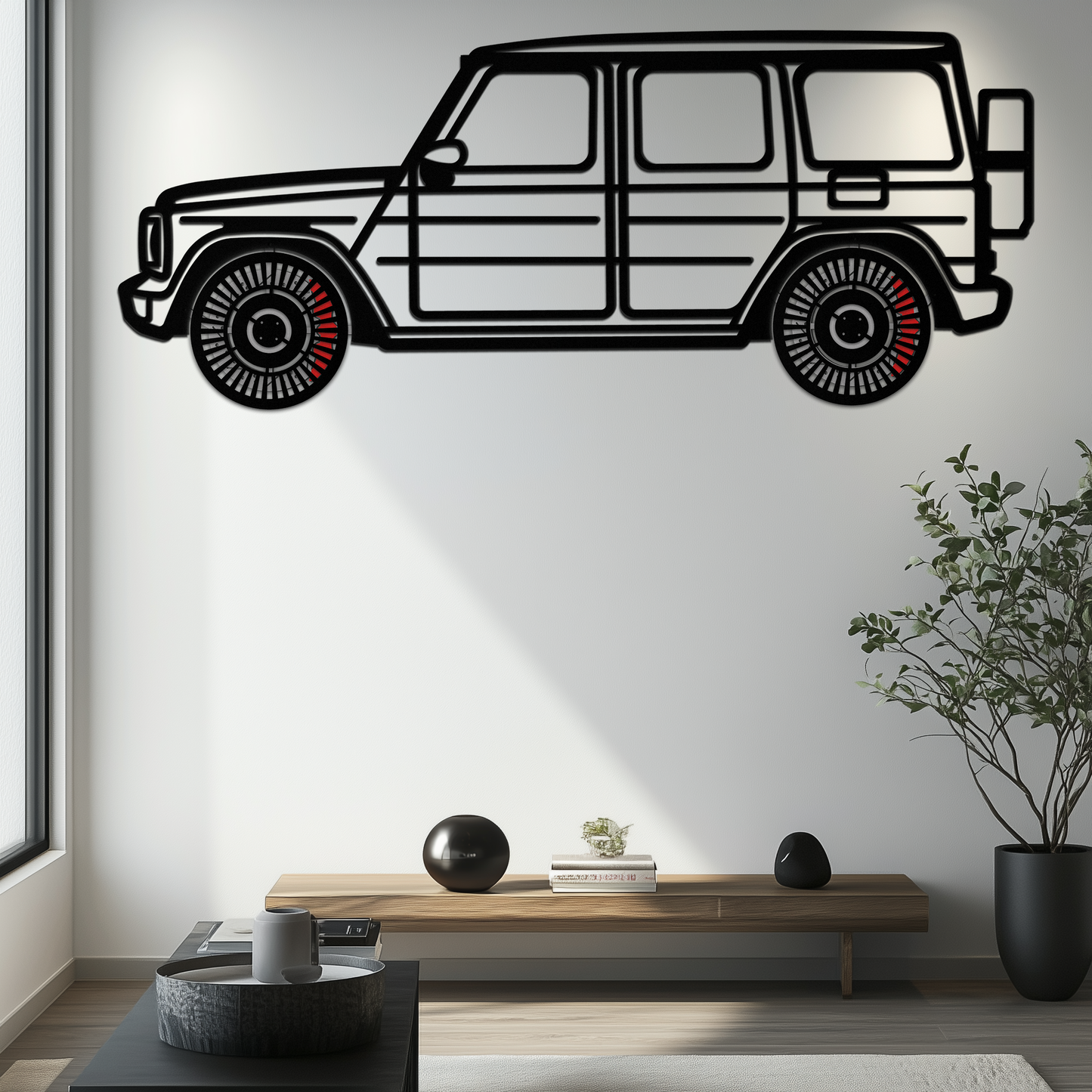 Mercedes G-Class Metal Wall Art – Luxury SUV Silhouette with Rotating Wheels 🚙✨KAFMEKA069 - Tampa Home & Garden Store