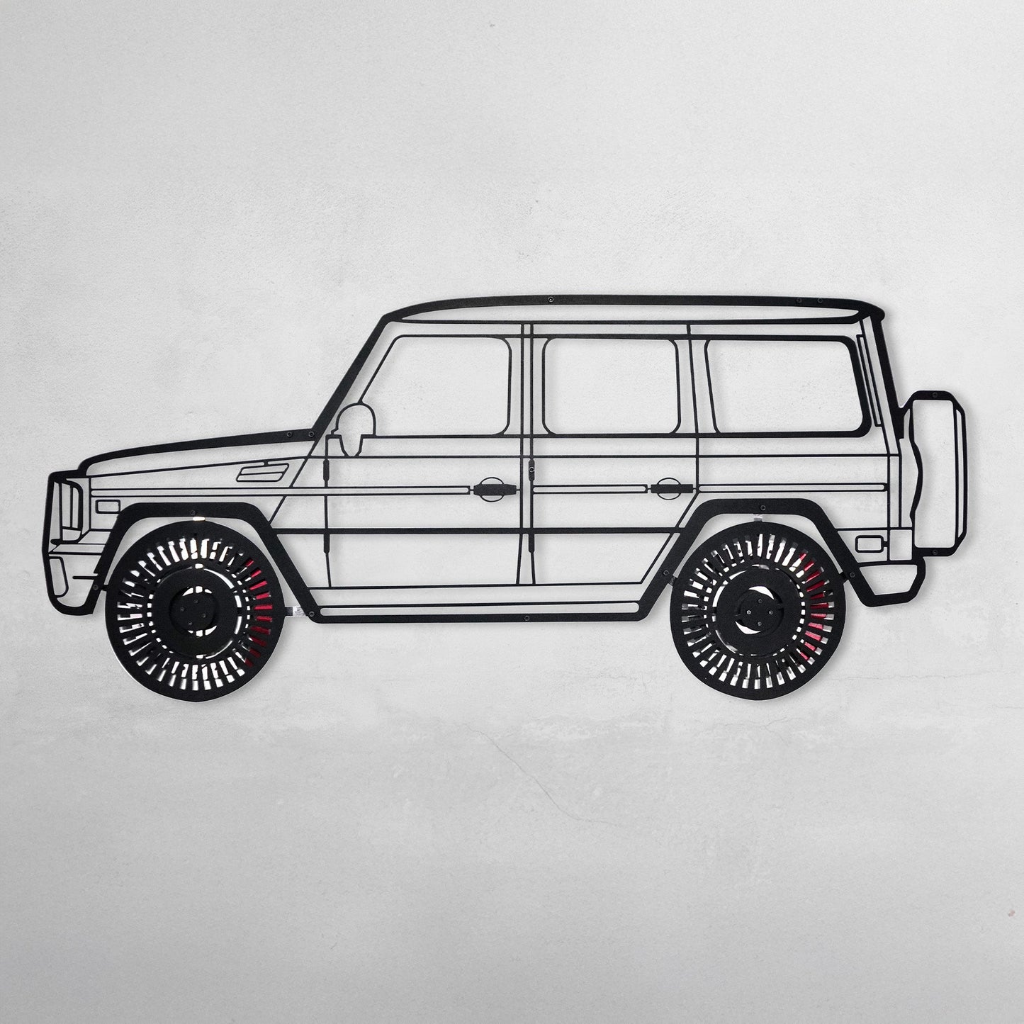 Mercedes G63 AMG Wall Art – Luxury 4x4 Steel Silhouette with Spinning Wheels-KAFMEKA034 - Tampa Home & Garden Store