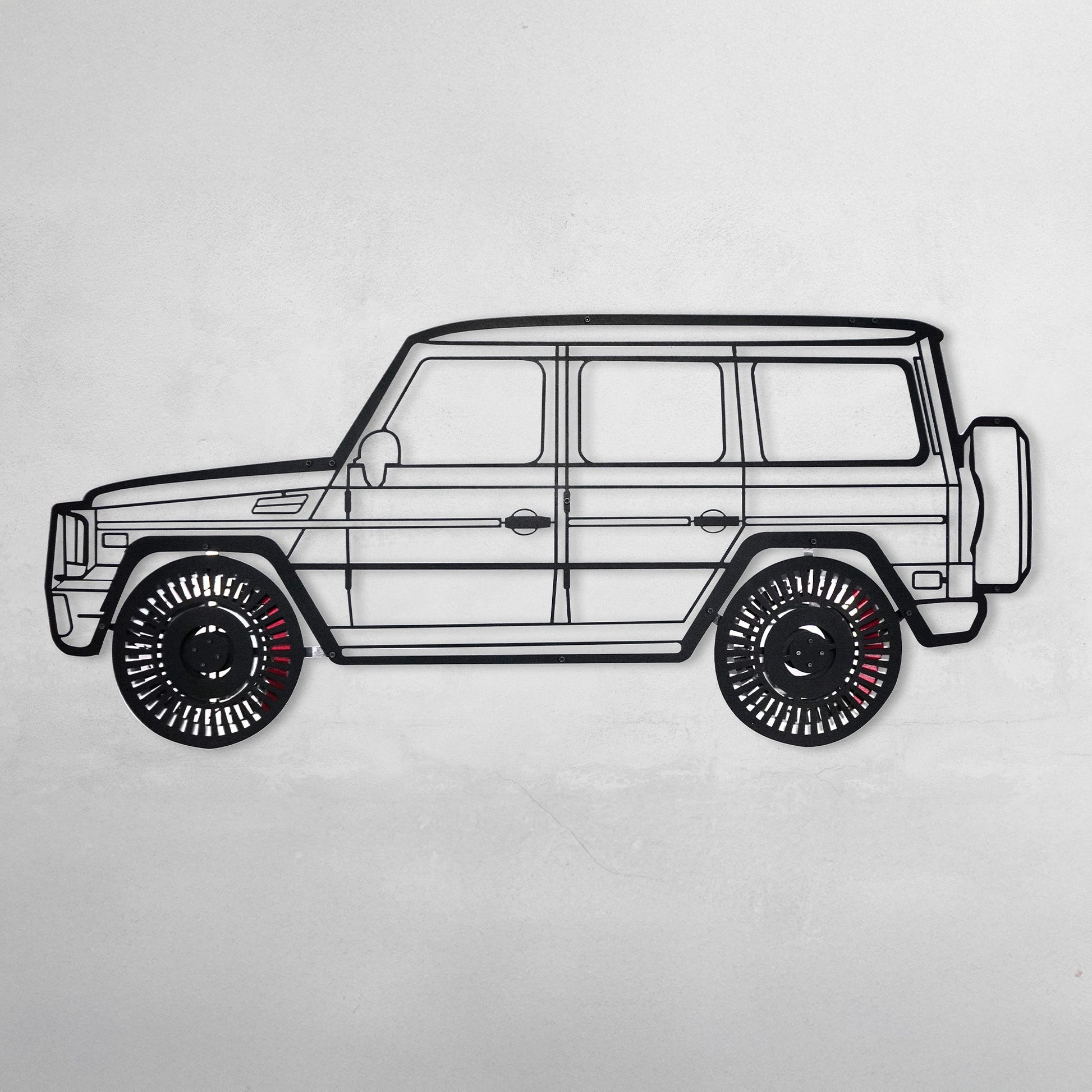 Mercedes G63 AMG Wall Art – Luxury 4x4 Steel Silhouette with Spinning Wheels-KAFMEKA034 - Tampa Home & Garden Store