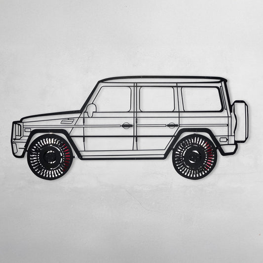 Mercedes G63 AMG Wall Art – Luxury 4x4 Steel Silhouette with Spinning Wheels-KAFMEKA034 - Tampa Home & Garden Store