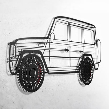 Mercedes G63 AMG Wall Art – Luxury 4x4 Steel Silhouette with Spinning Wheels-KAFMEKA034 - Tampa Home & Garden Store