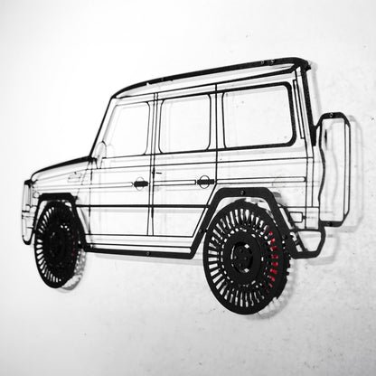 Mercedes G63 AMG Wall Art – Luxury 4x4 Steel Silhouette with Spinning Wheels-KAFMEKA034 - Tampa Home & Garden Store