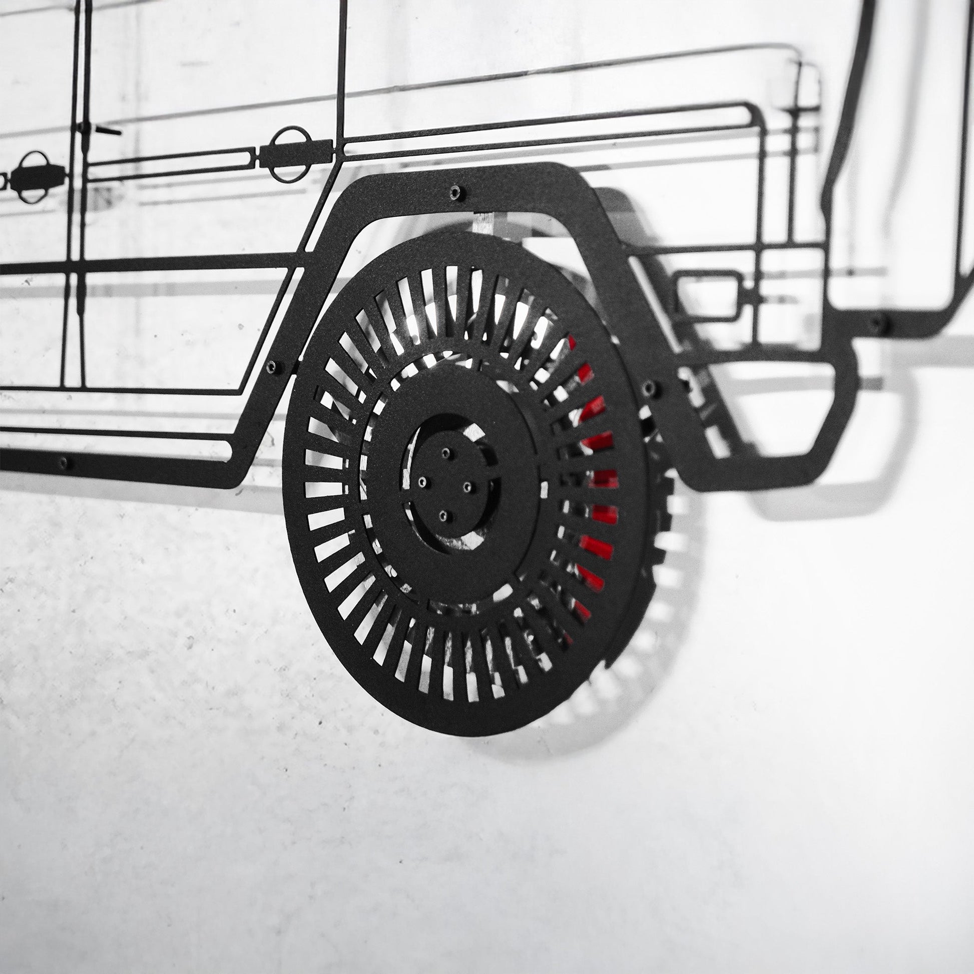 Mercedes G63 AMG Wall Art – Luxury 4x4 Steel Silhouette with Spinning Wheels-KAFMEKA034 - Tampa Home & Garden Store