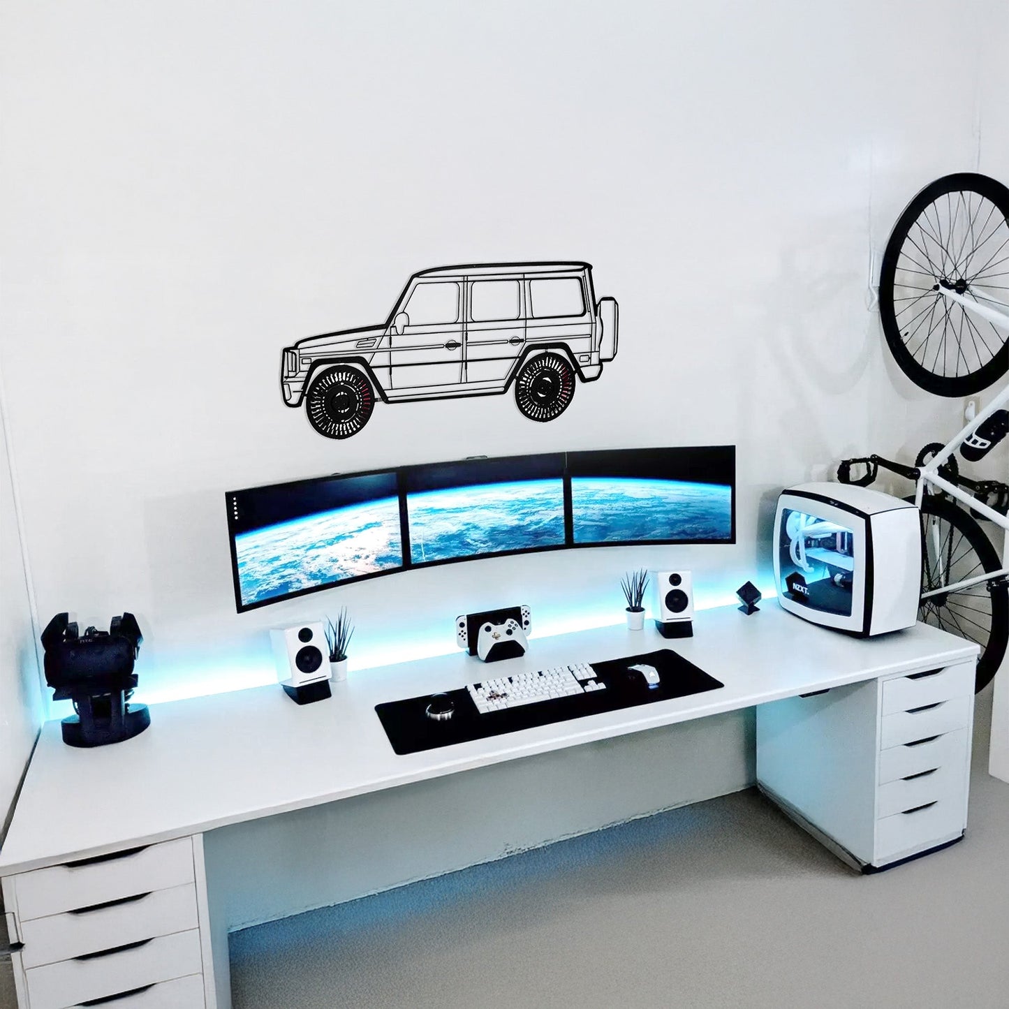 Mercedes G63 AMG Wall Art – Luxury 4x4 Steel Silhouette with Spinning Wheels-KAFMEKA034 - Tampa Home & Garden Store