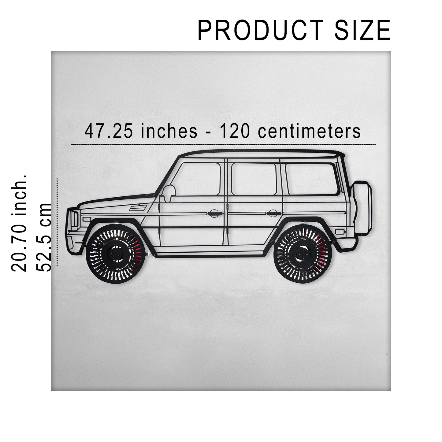 Mercedes G63 AMG Wall Art – Luxury 4x4 Steel Silhouette with Spinning Wheels-KAFMEKA034 - Tampa Home & Garden Store