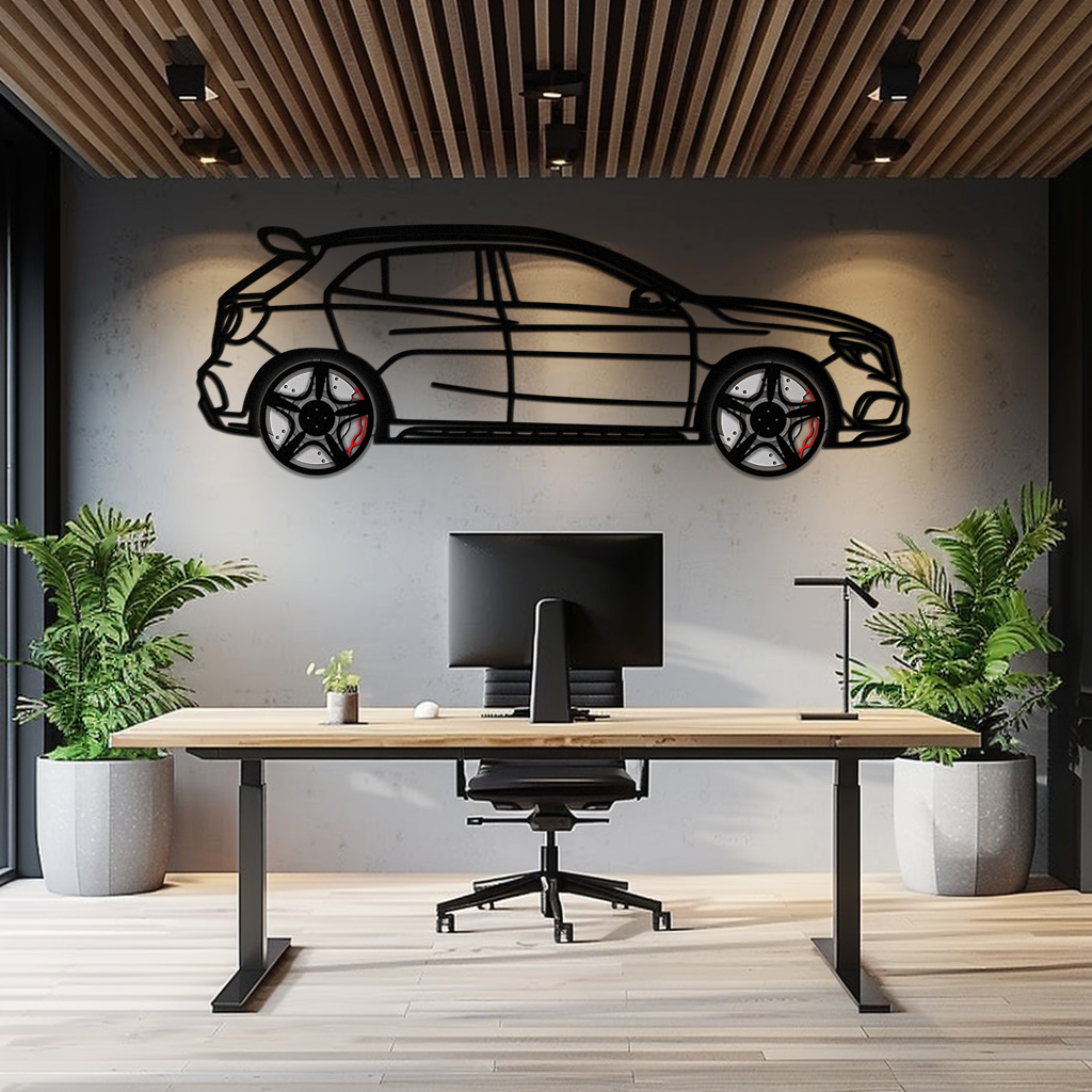 Mercedes GLA 45 Metal Wall Art – Rotating Wheel Car Silhouette Decor | Luxury Automotive Gift for Car Lovers- KAFMEKA080 - Tampa Home & Garden Store