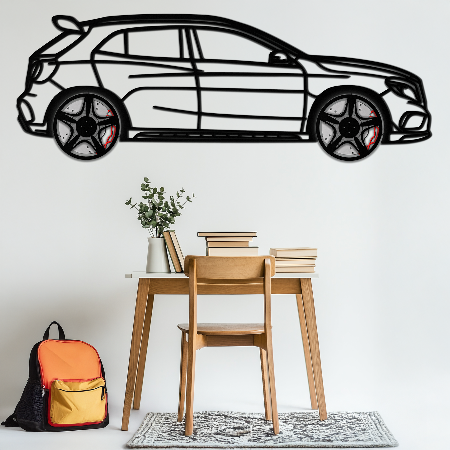 Mercedes GLA 45 Metal Wall Art – Rotating Wheel Car Silhouette Decor | Luxury Automotive Gift for Car Lovers- KAFMEKA080 - Tampa Home & Garden Store