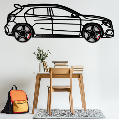 Mercedes GLA 45 Metal Wall Art – Rotating Wheel Car Silhouette Decor | Luxury Automotive Gift for Car Lovers- KAFMEKA080 - Tampa Home & Garden Store