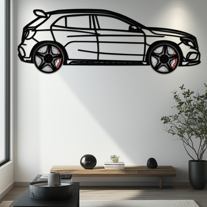 Mercedes GLA 45 Metal Wall Art – Rotating Wheel Car Silhouette Decor | Luxury Automotive Gift for Car Lovers- KAFMEKA080 - Tampa Home & Garden Store