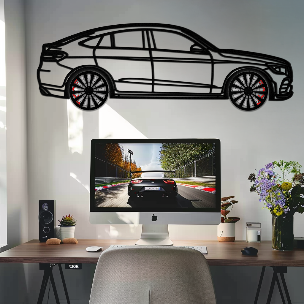 Mercedes GLC Coupe Metal Wall Art – Rotating Wheels Edition | Luxury AMG-Inspired Garage & Home Decor -KAFMEKA081 - Tampa Home & Garden Store