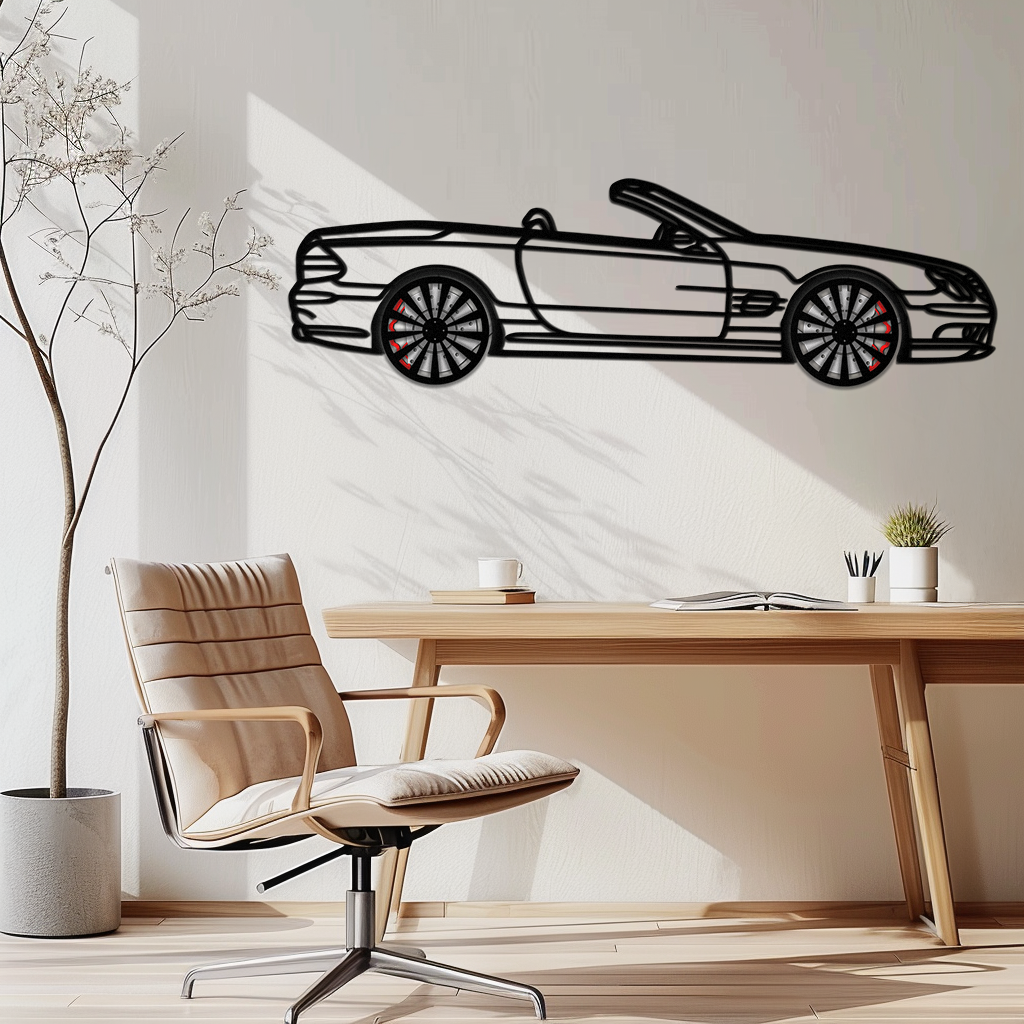 Mercedes SL55 R230 Metal Wall Art – Rotating Wheels Car Silhouette Decor – AMG-Inspired Gift for Car Lovers 🚗✨ -KAFMEKA082 - Tampa Home & Garden Store