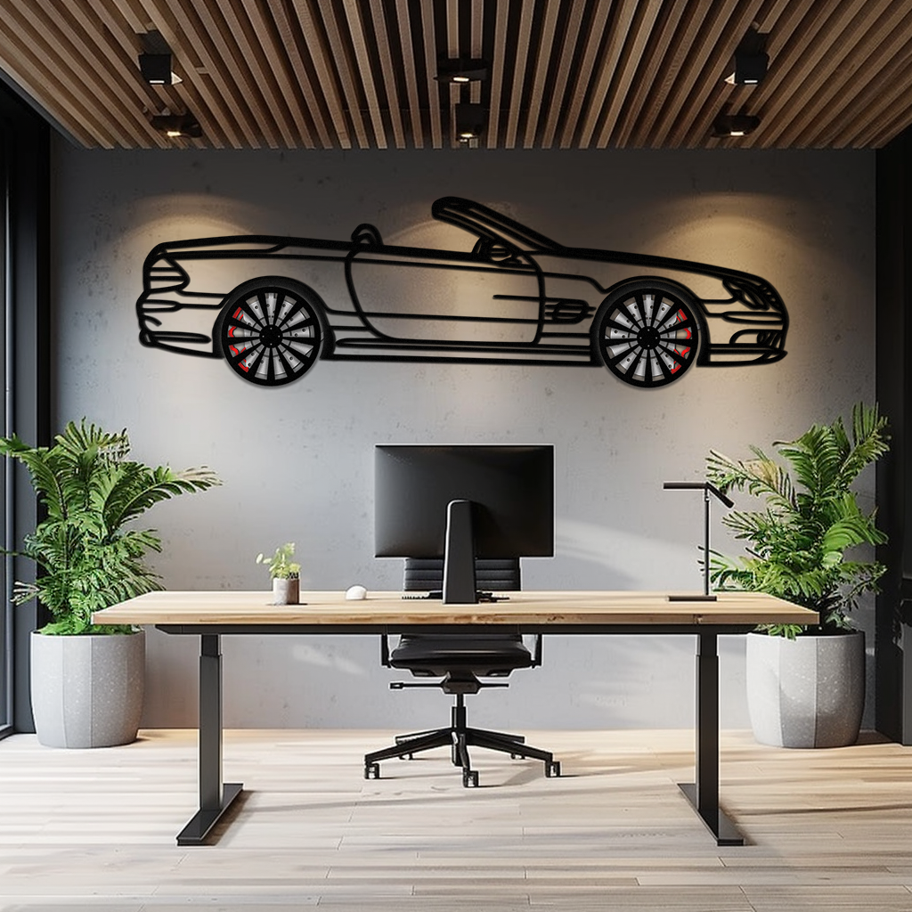 Mercedes SL55 R230 Metal Wall Art – Rotating Wheels Car Silhouette Decor – AMG-Inspired Gift for Car Lovers 🚗✨ -KAFMEKA082 - Tampa Home & Garden Store