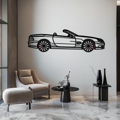 Mercedes SL55 R230 Metal Wall Art – Rotating Wheels Car Silhouette Decor – AMG-Inspired Gift for Car Lovers 🚗✨ -KAFMEKA082 - Tampa Home & Garden Store